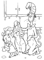A coloring page of cat in the hat